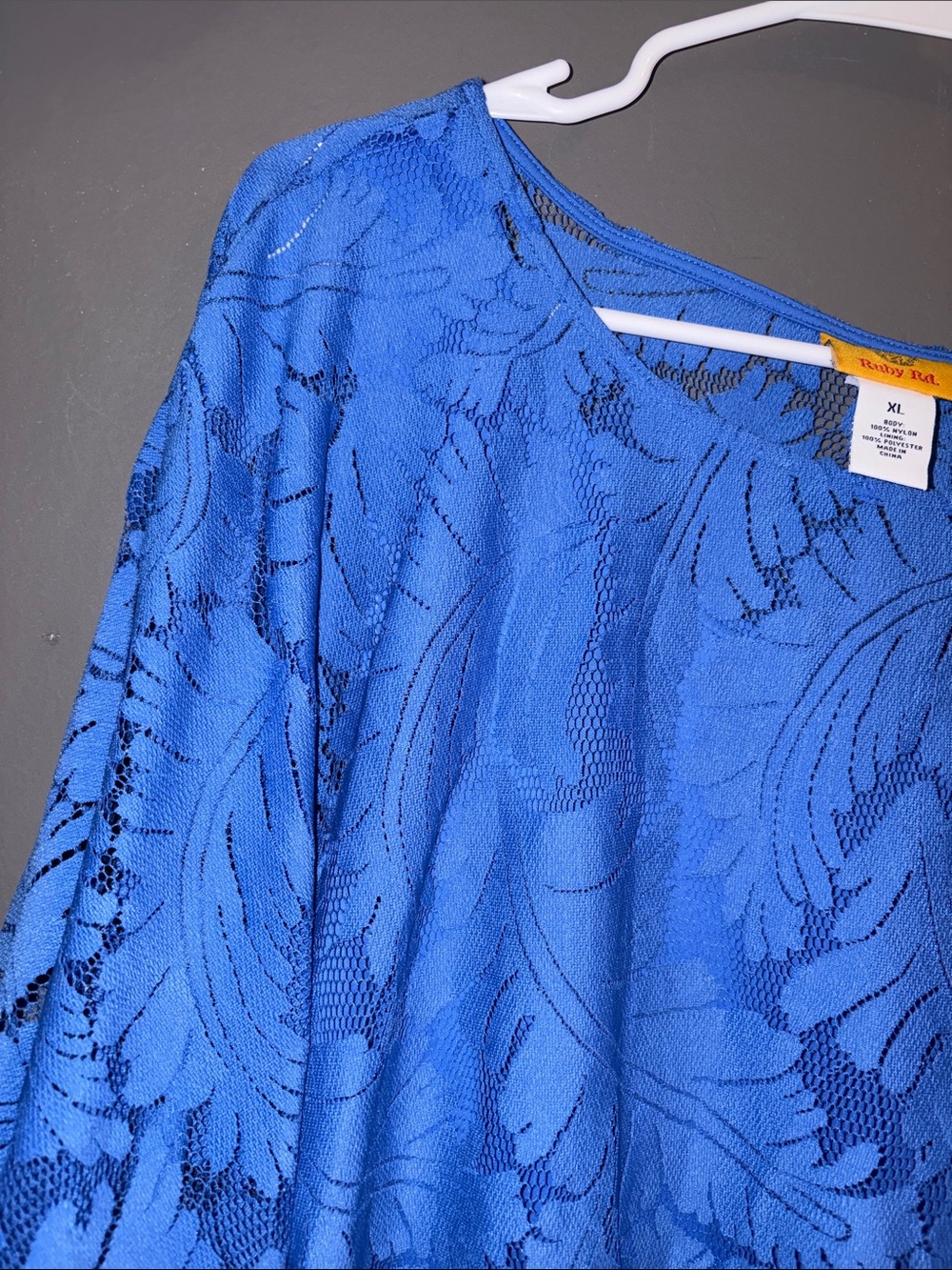 Ruby Rd. Royal Blue Lace-Overlay Tunic - Picture 3 of 7